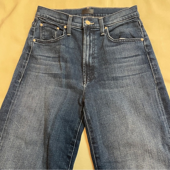 MOTHER- The Rambler Zip Ankle Straight Leg Pants in Dark Wash High Tide Size 27 - Picture 4 of 10